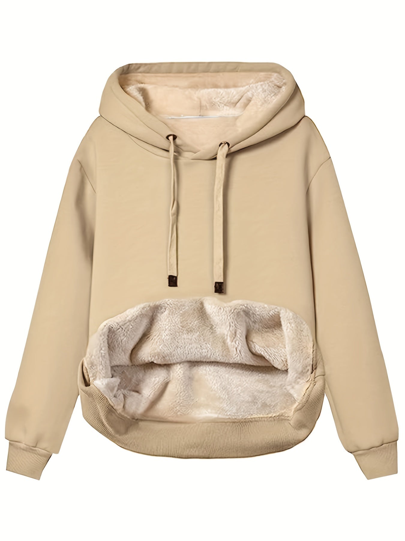 Felpa Donna con Cappuccio in Pile Comoda Casual
