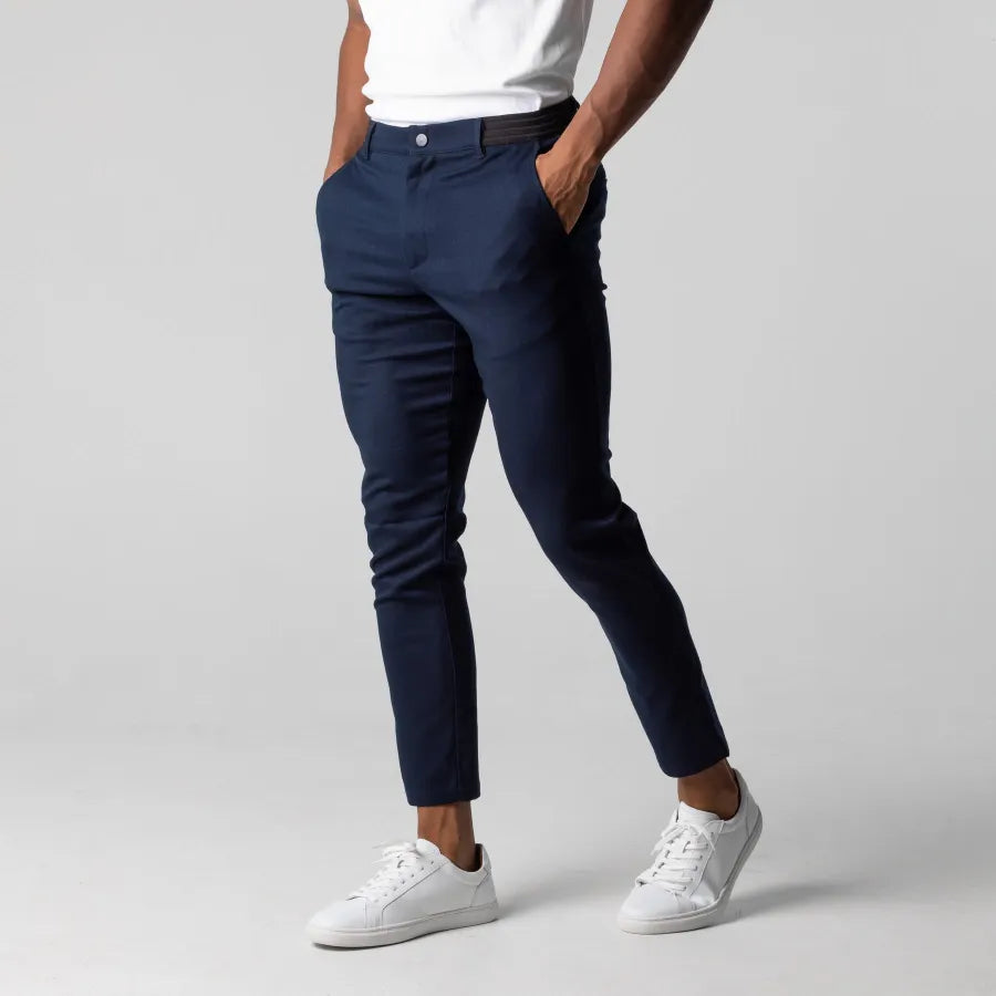 Pantaloni Chino Uomo Slim Fit Elastici Eleganti