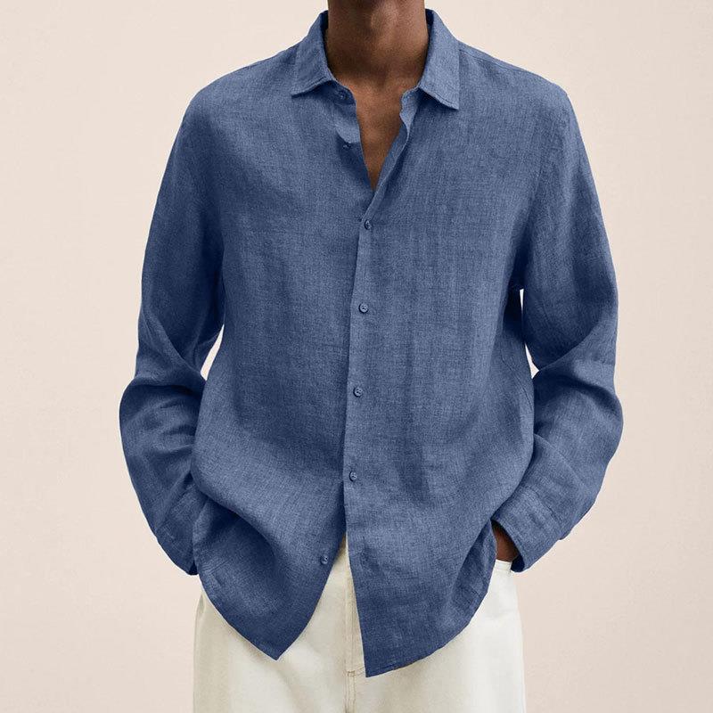 Camicia Uomo Manica Lunga Tessuto Leggero