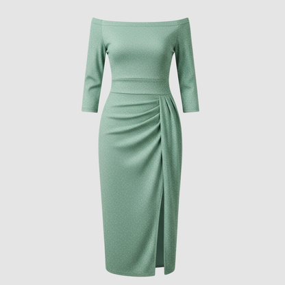 Abito Midi Donna con Spalle Scoperte