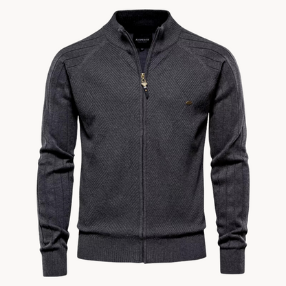 Felpa Uomo con Zip Design Strutturato e Collo Alto - Brentozzi