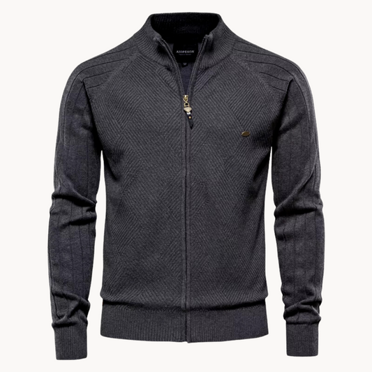Felpa Uomo con Zip Design Strutturato e Collo Alto - Brentozzi