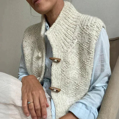 Cardigan Donna in Misto Lana Senza Maniche Elegante