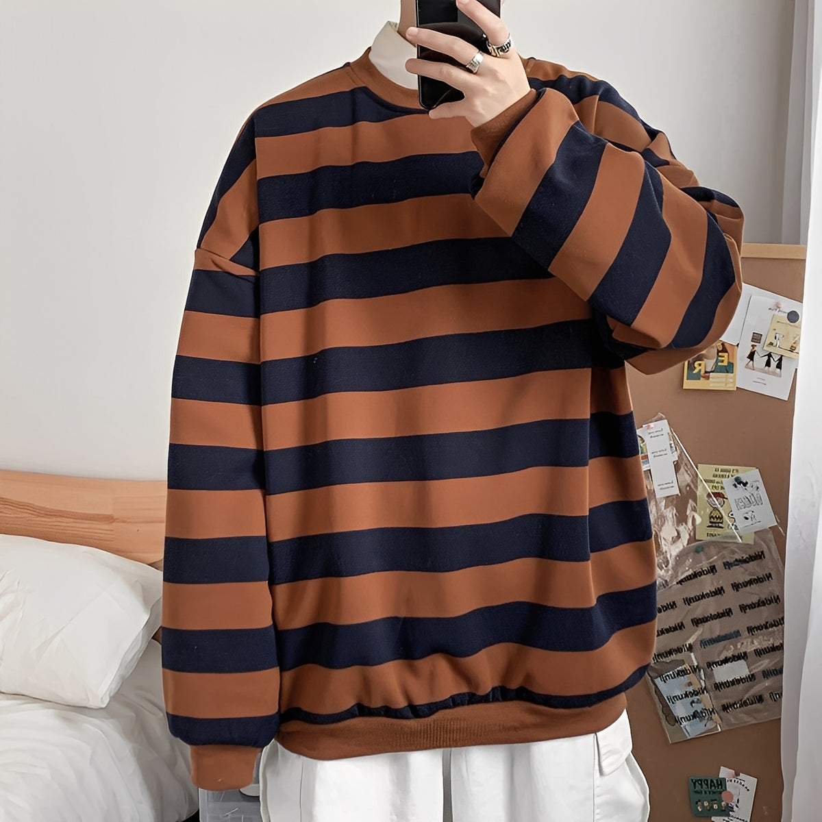 Maglione Uomo Oversize in Maglia a Righe