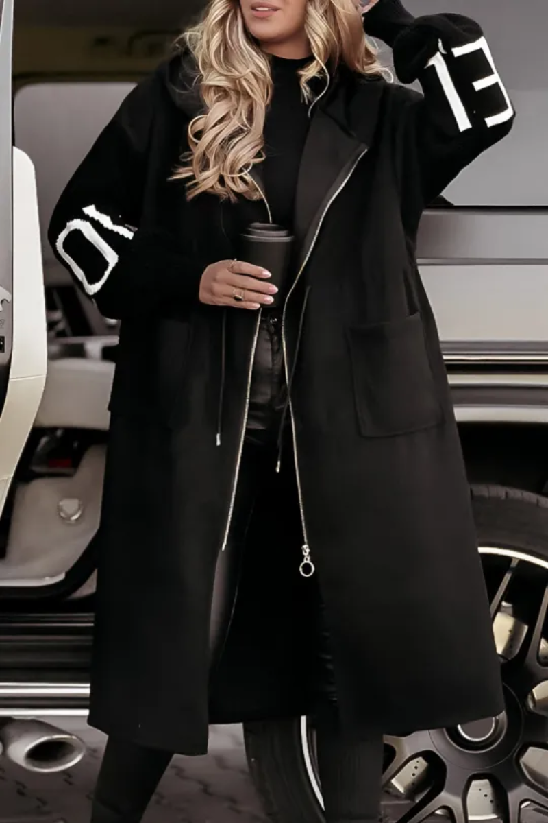 Giacca Donna con Cappuccio e Maniche Maglia Patchwork Autunno Inverno
