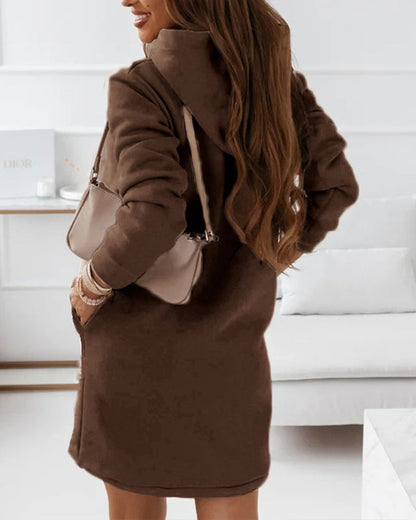 Felpa Donna Cotone con Zip Stile Casual