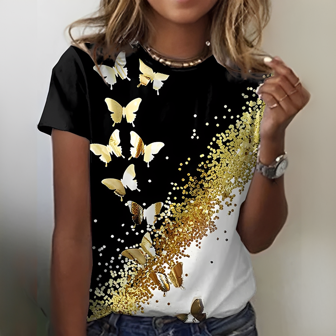 T-shirt Donna Estiva Stile Casual Manica Corta