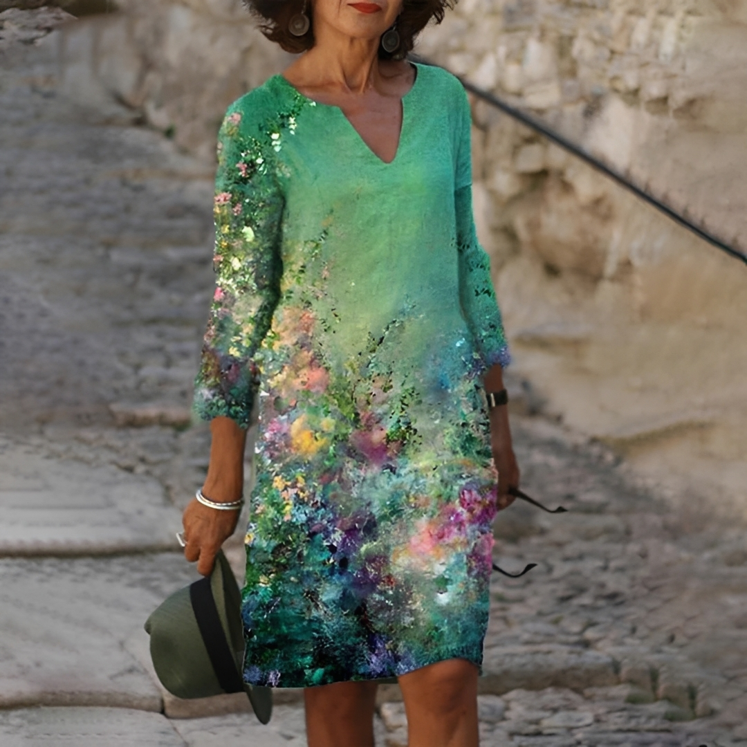 Abito Donna con Motivo Floreale Vestibilità Classica