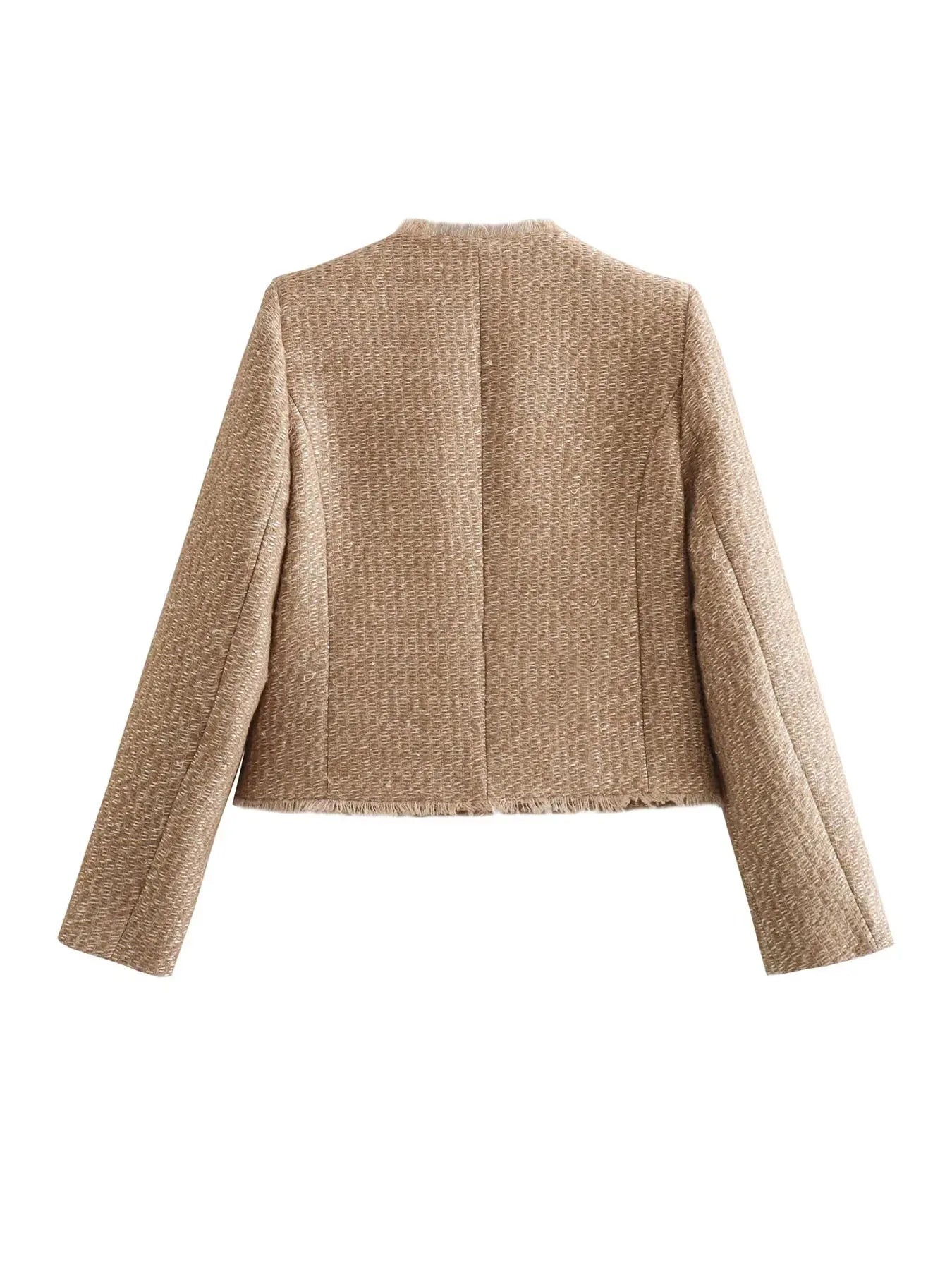 Giacca Donna in Tweed Slim Fit Calda Elegante Invernale