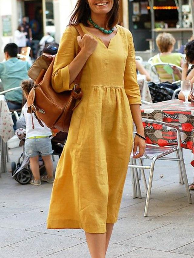 Abito Donna Scollo a V Taglio Sottile