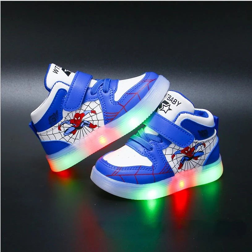 Scarpe Bambino con Suola LED e Chiusura a Strappo