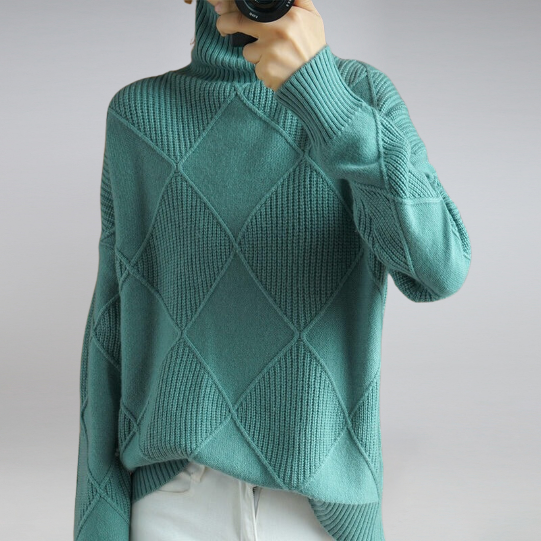 Maglione Donna Oversize Collo Alto Manica Lunga