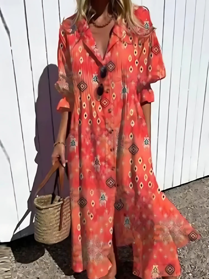 Abito Maxi Donna Estivo Camicia Leggero