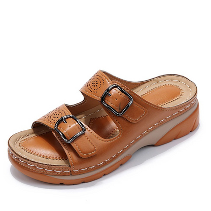 Sandali Zeppa Donna Casual con Fibbia Regolabile