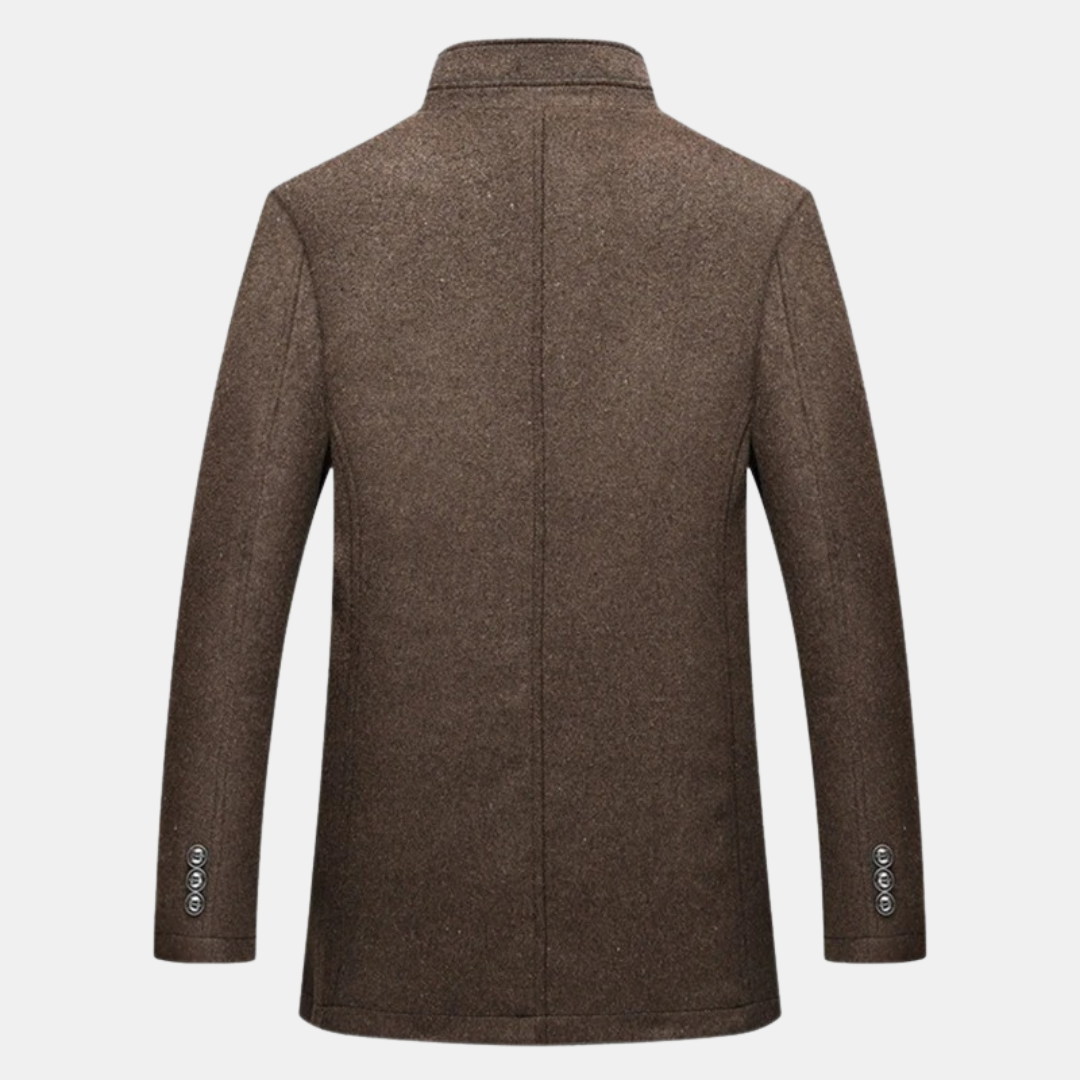 Cappotto Uomo Lungo Collo Alto Slim Fit