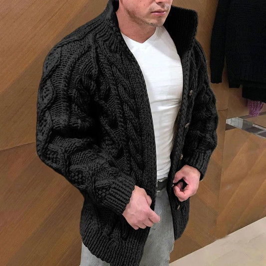 Cardigan Uomo Maglia Spessa a Treccia Caldo e Morbido - Brentozzi
