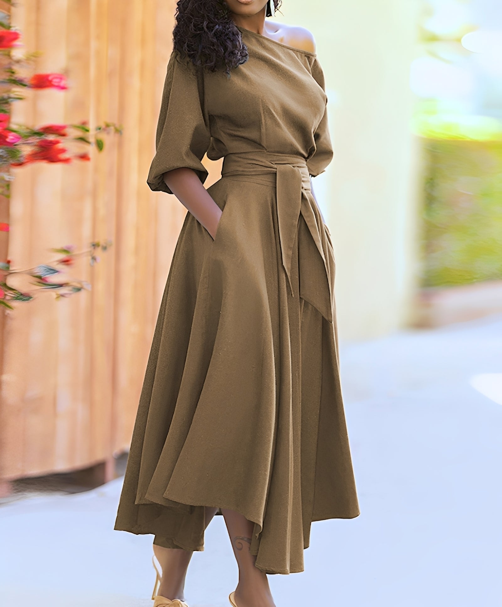 Abito Donna con Cintura Stile Elegante - Brentozzi
