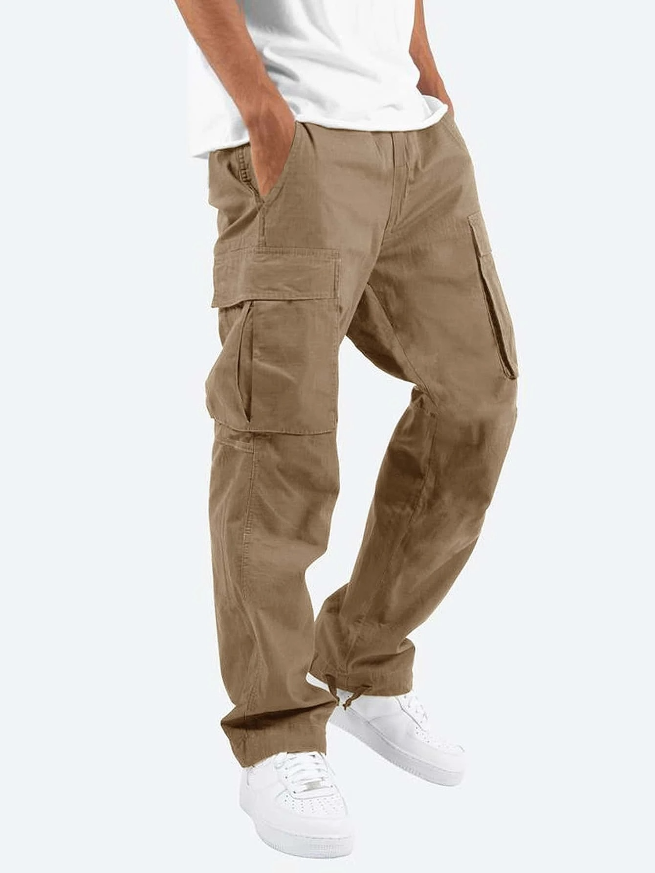 Pantaloni Cargo Uomo Lunghezza Regolare Casual