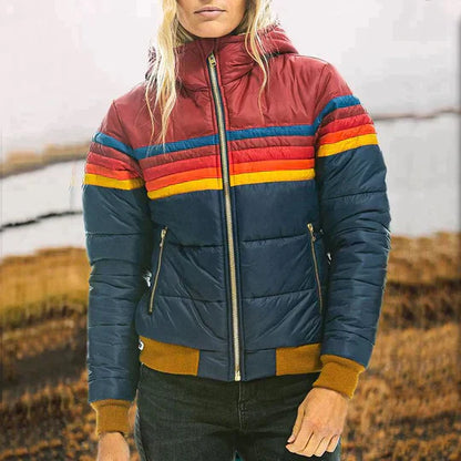 Giacca Imbottita Donna Vintage Calda Stile Retrò