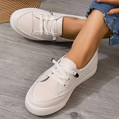 Sneakers Donna Minimaliste con Lacci Design Semplice