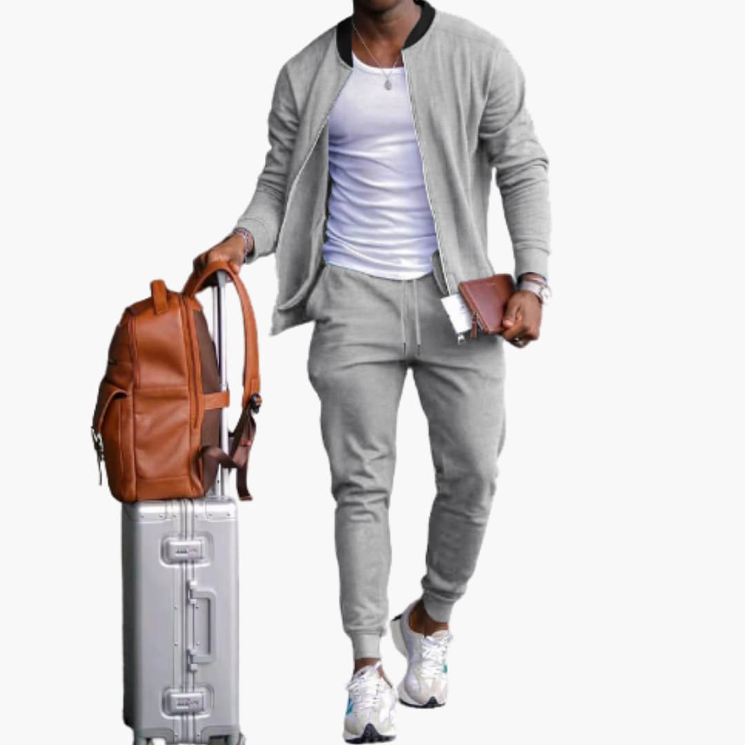 Tuta Sportiva Uomo con Zip Vestibilità Regolare