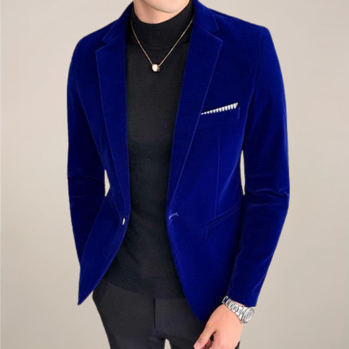 Blazer Uomo Formale Slim Fit Monopetto Rever