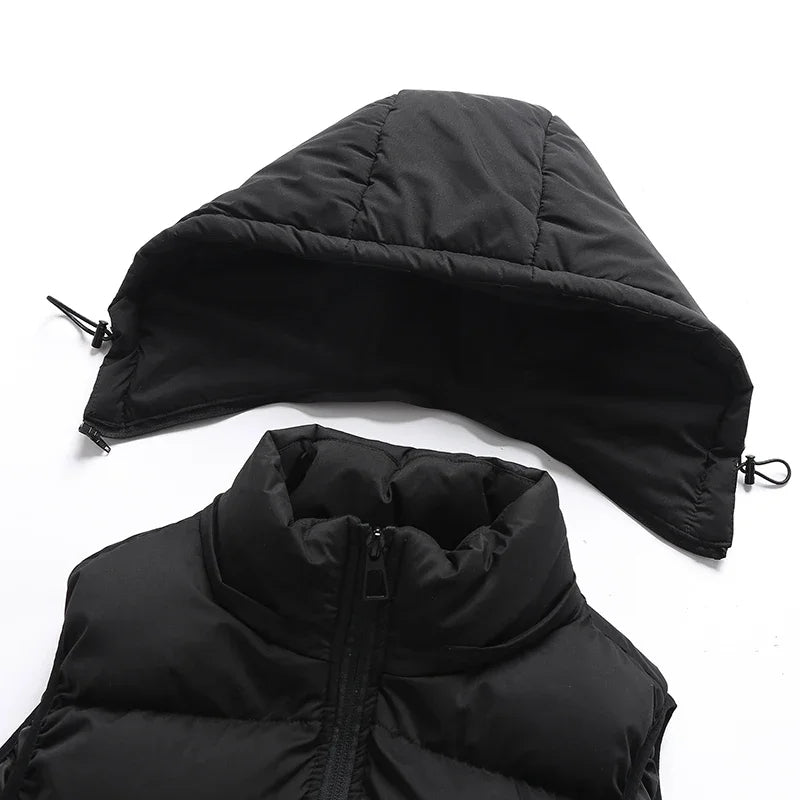 Gilet Uomo con Cappuccio Imbottito Comodo Pratico
