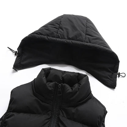 Gilet Uomo con Cappuccio Imbottito Comodo Pratico