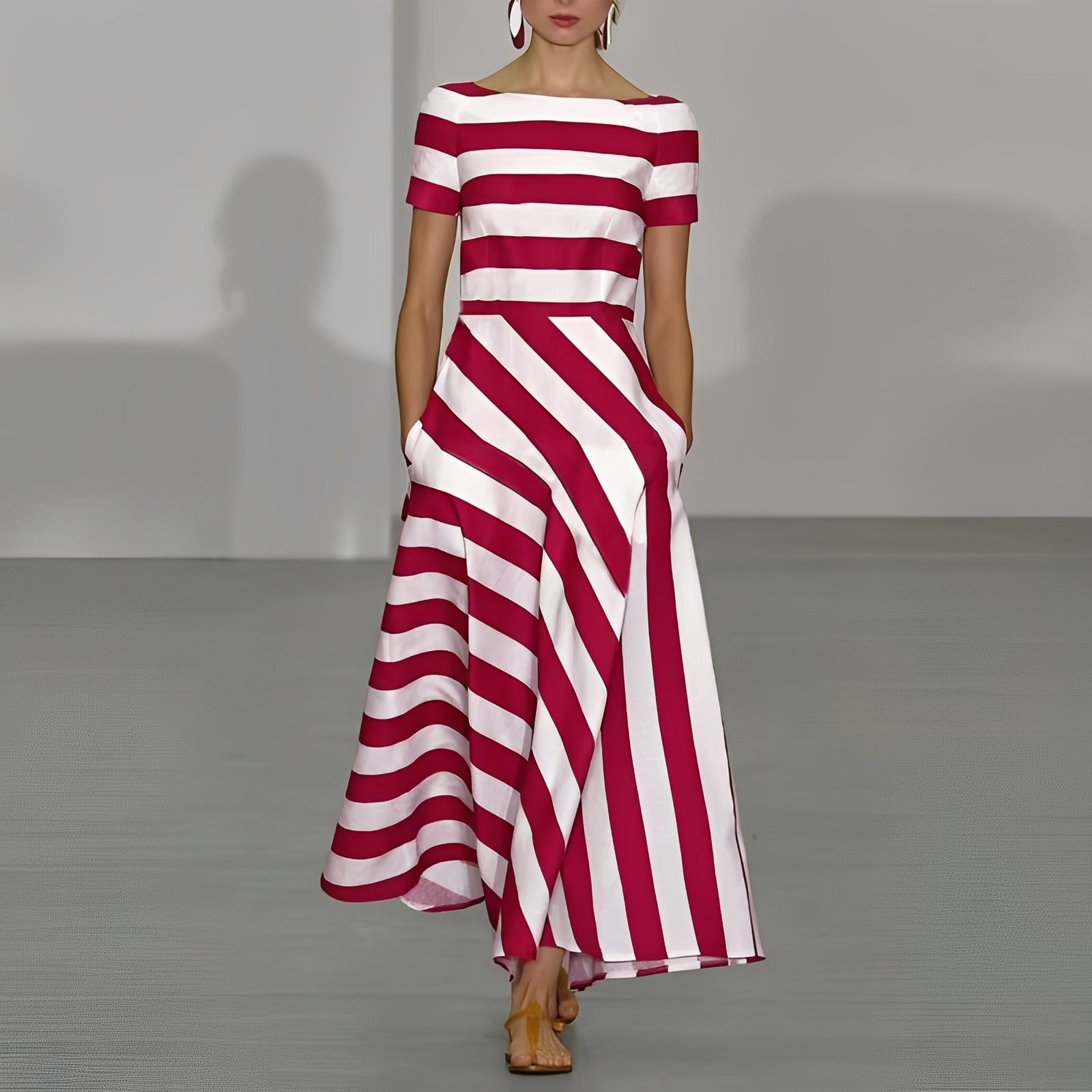 Abito Maxi Donna Linea A Stile Elegante - Brentozzi