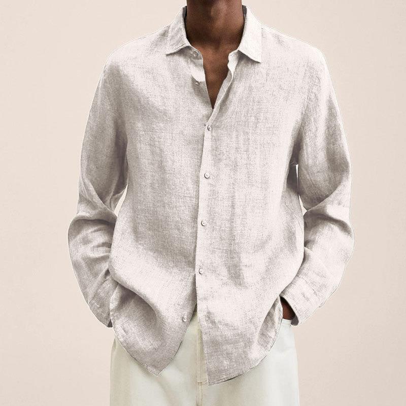 Camicia Uomo Casual Taglio Larga Manica Lunga