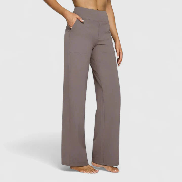 Pantaloni Donna Ampi con Elastico in Vita Stretch - Brentozzi