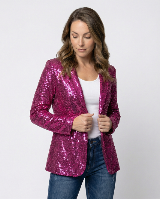 Blazer Donna con Paillettes Elegante Slim Fit - Brentozzi