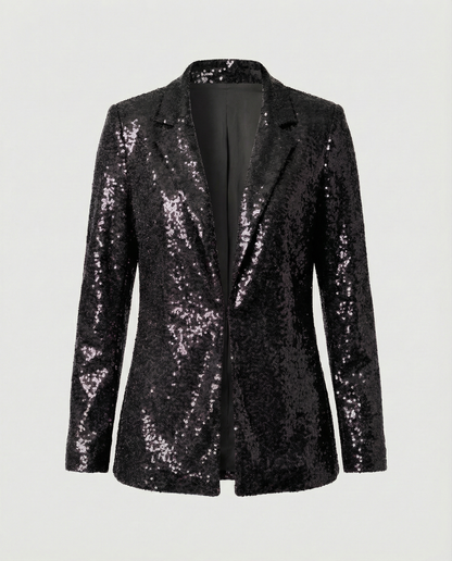 Blazer Donna con Paillettes Elegante Slim Fit