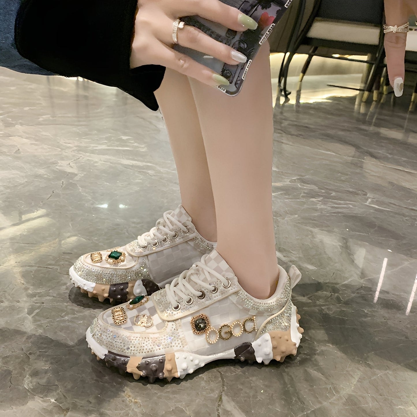 Scarpe Donna con Glitter Stile Elegante