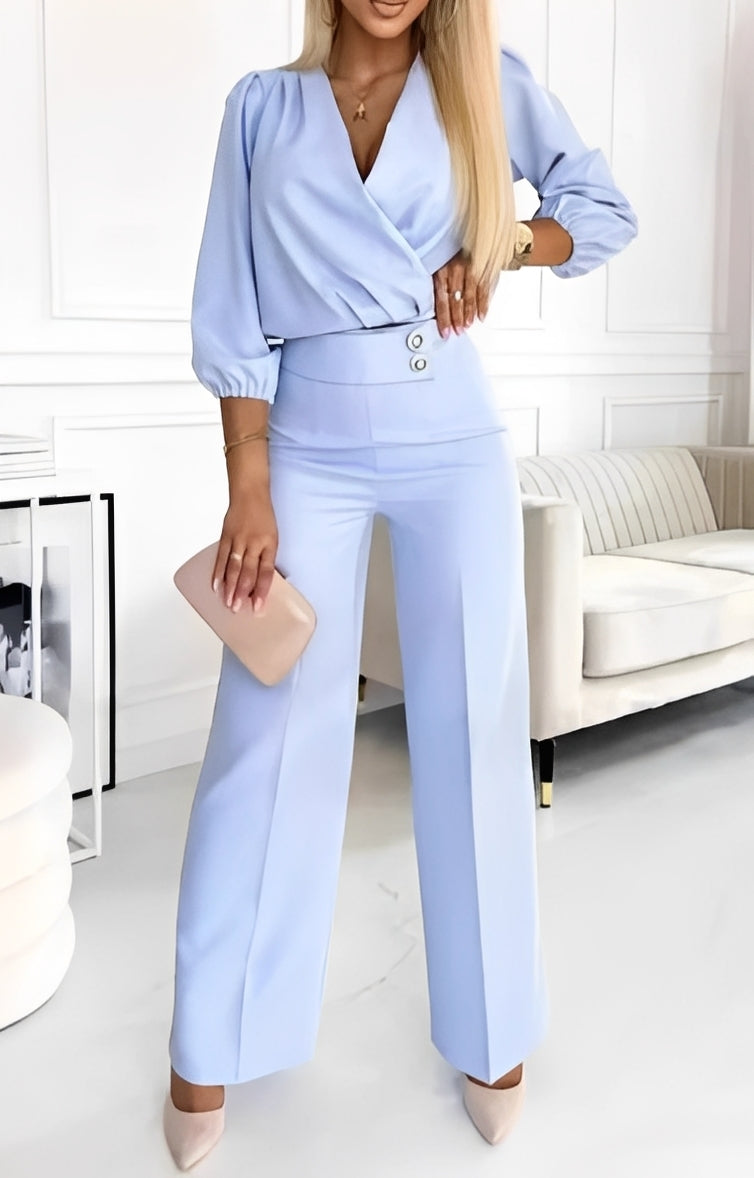 Completo Due Pezzi Donna Elegante con Bottoni