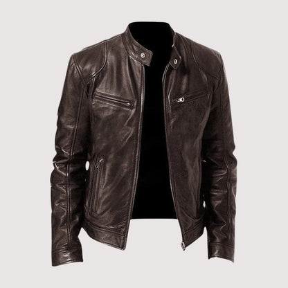 Giacca Uomo in Pelle Collo Alto