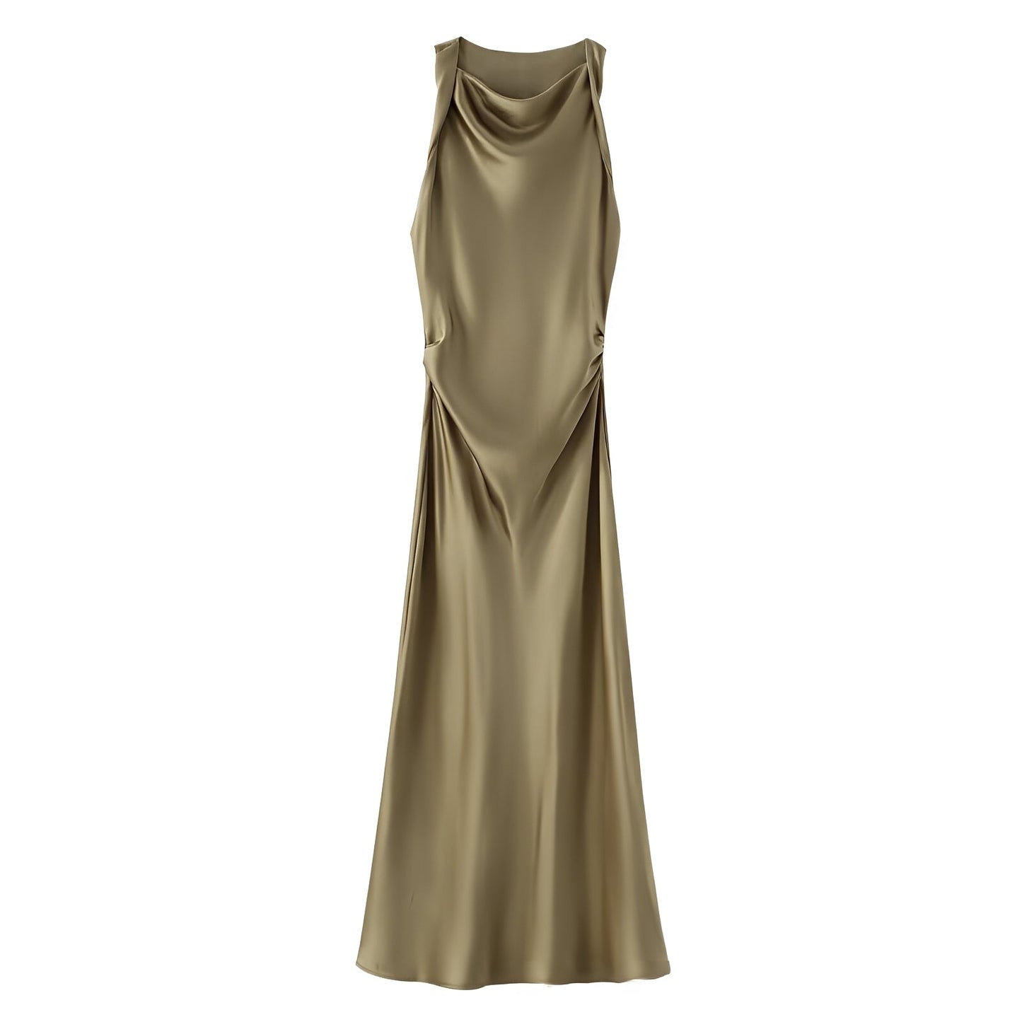 Abito Midi Donna Elegante Scollo Halter