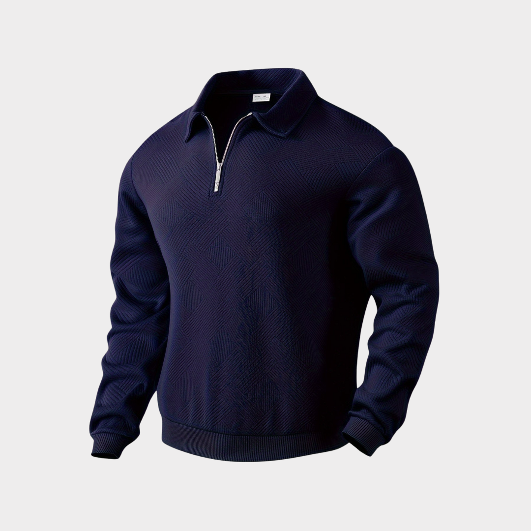 Maglione Uomo Collo Alto con Mezza Cerniera Stile Moderno