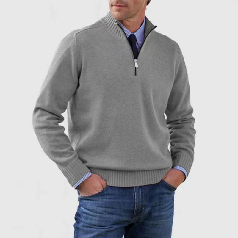 Maglione Uomo con Mezza Zip Caldo e Confortevole Stile