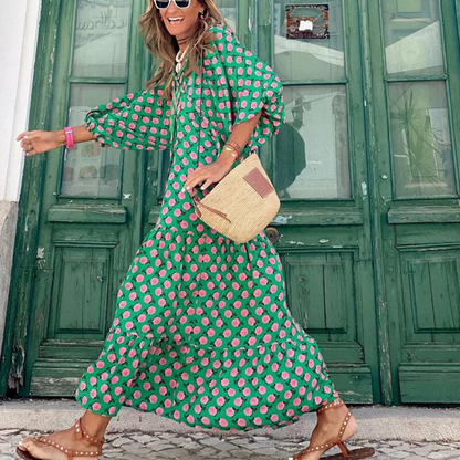 Abito Maxi Donna Elegante Svasato