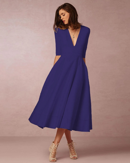 Abito Maxi Donna Scollo a V Elegante