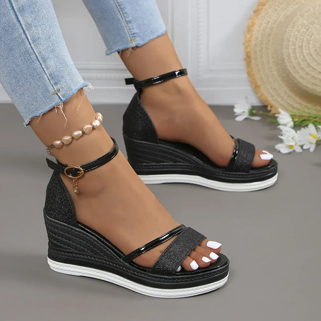 Sandali Donna Zeppa con Cinturini Plateau