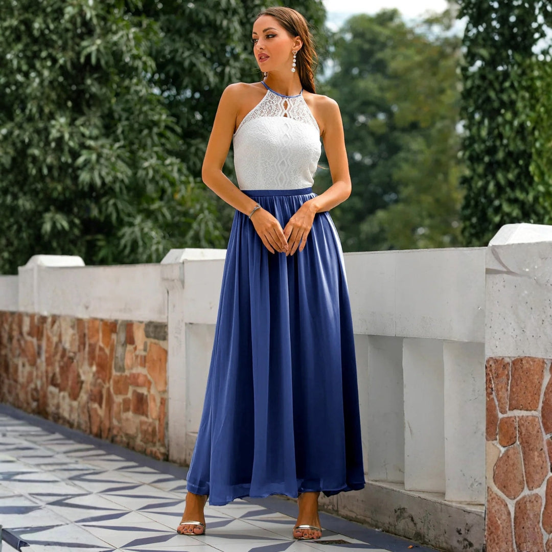 Abito Maxidress Donna Scollo a Halter Elegante