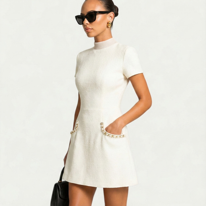 Abito Mini Donna Elegante Manica Corta