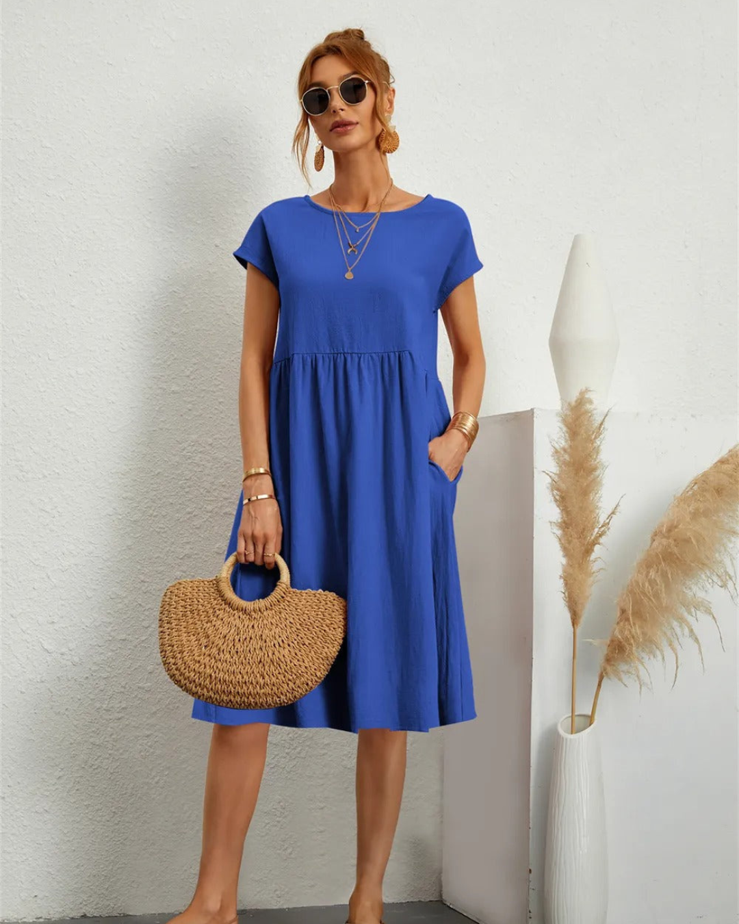 Abito Midi Donna Estivo Spiaggia Leggero