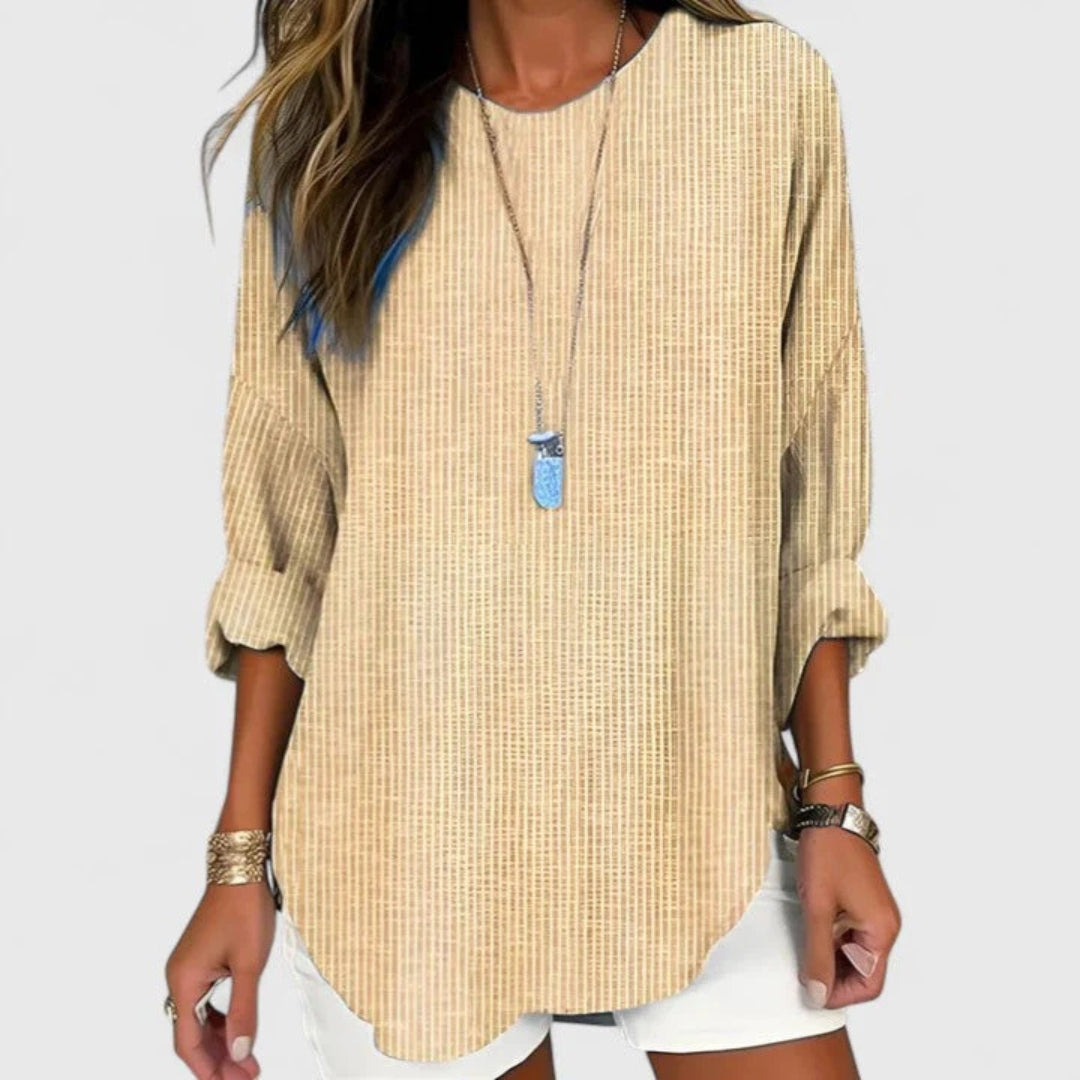 Blusa Donna a Righe Svasata Casual