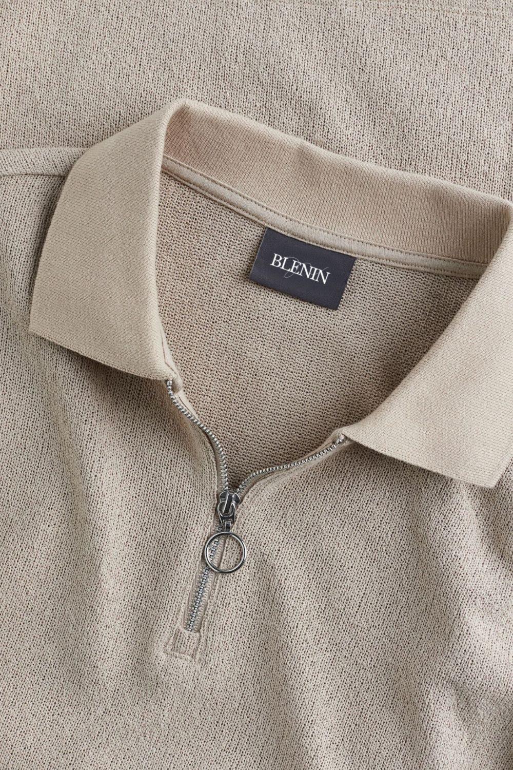 Polo Uomo in Maglia Moderna con Zip