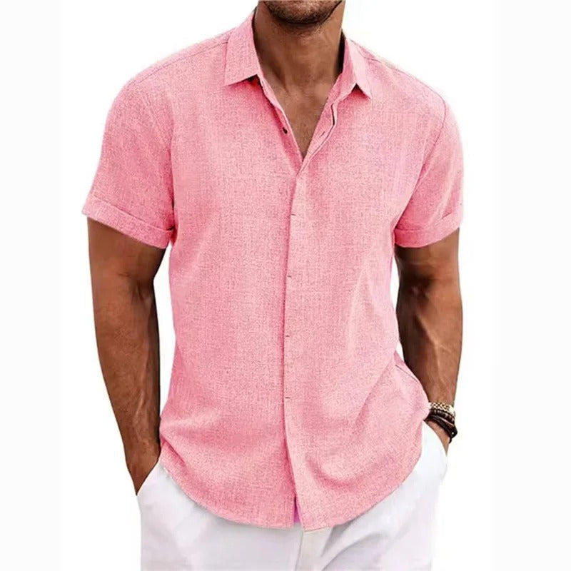 Polo Uomo Manica Corta Cotone Bottoni Casual