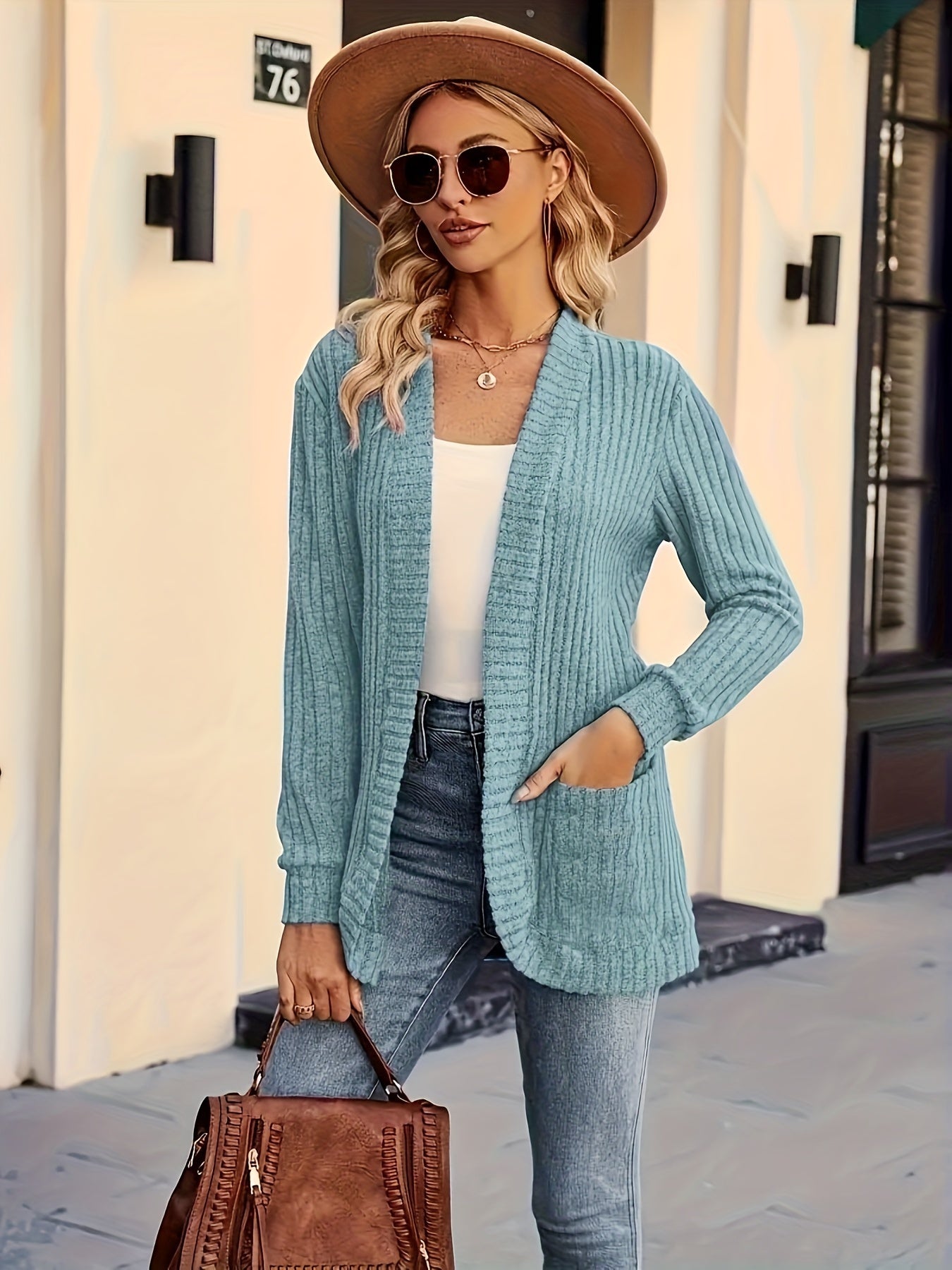 Felpa Donna in Maglia Fleece Manica Lunga Casual
