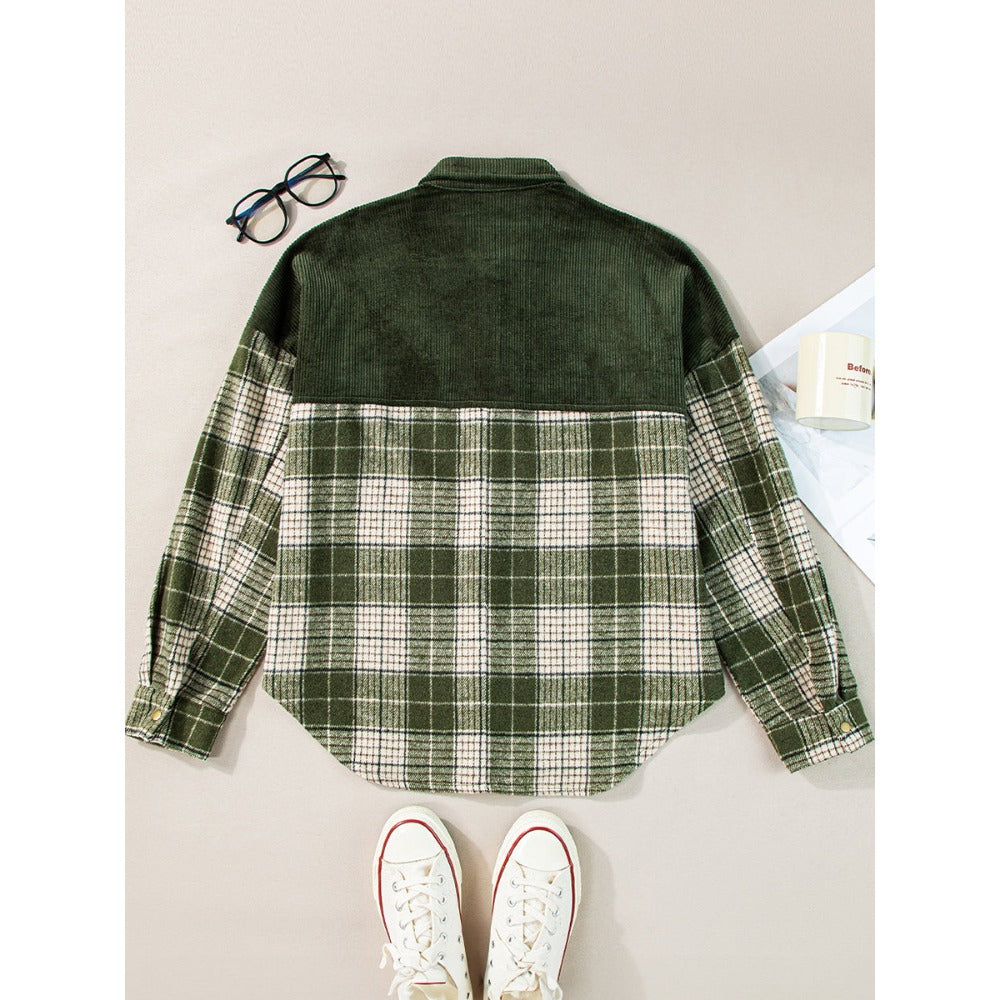 Camicia Donna a Quadri Cotone Manica Lunga Bottoni